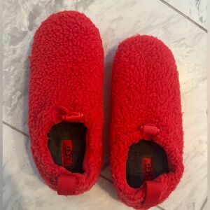 UGG Red Fuzzy Slippers